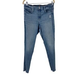 Gap Denim Light Wash Blue Zip Button Raw Hem Favorite Jegging Skinny Jeans Pants